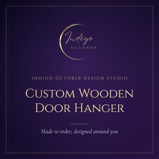 Custom Wooden Door Hanger, Indigo October Design Studio